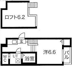 地下鉄名城線 名城公園駅 徒歩10分 2階建 築12年(1K/2階)の間取り写真