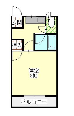 メゾンエスポワール(1K/1階)の間取り写真