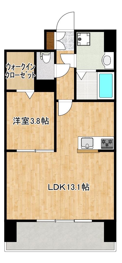 クロノス40新町III(1LDK/3階)の間取り写真