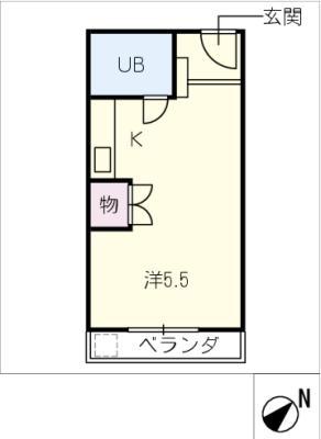 豊明アサノビル(ワンルーム/2階)の間取り写真