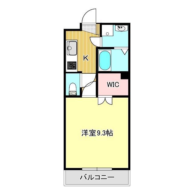 ヴィガラス川成新町(1K/4階)の間取り写真