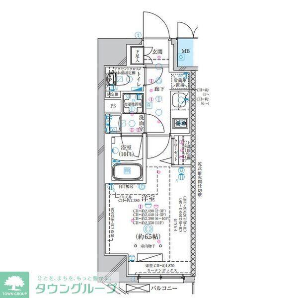 ディアレイシャス大須観音III(1K/11階)の間取り写真