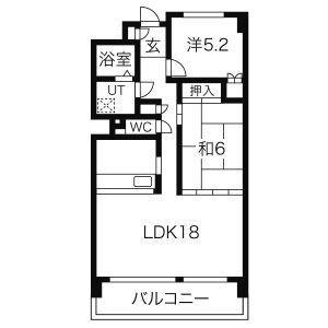 アベニュー青山(2LDK/5階)の間取り写真