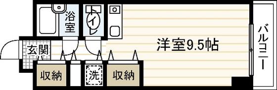 WAKO ILE BLANCHE(ワンルーム/2階)の間取り写真