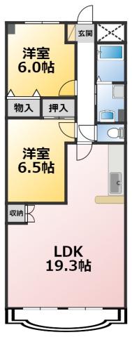 G・ハウスLAVIE(2LDK/3階)の間取り写真