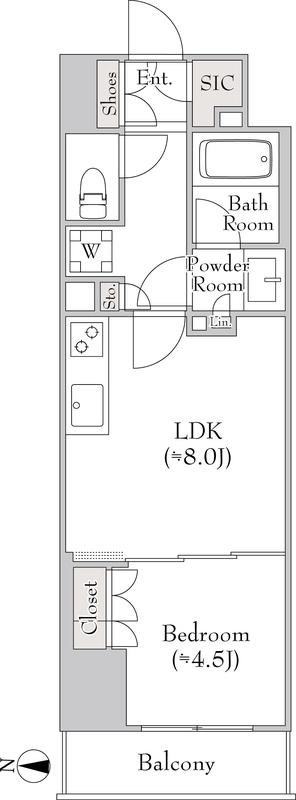 ルミーク錦糸町(1LDK/5階)の間取り写真