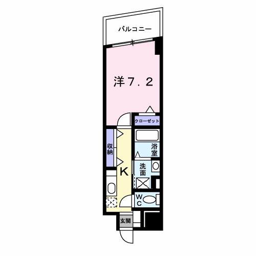 アベニュー美園(1K/4階)の間取り写真