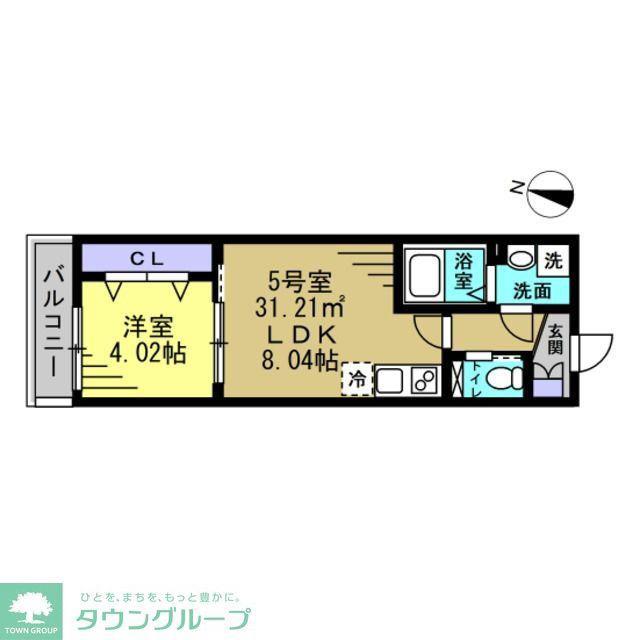 RUTILE吉川美南(1LDK/3階)の間取り写真