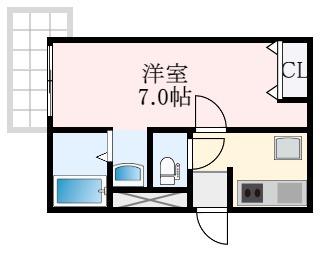 プレジオ・カーサII番館(1K/3階)の間取り写真