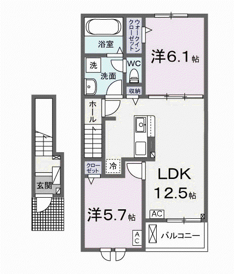 名鉄竹鼻線 不破一色駅 徒歩14分 2階建 築1年(2LDK/2階)の間取り写真