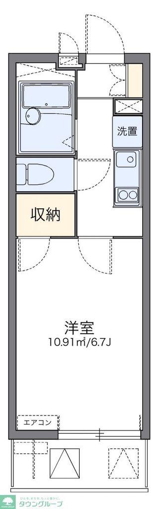 レオパレスHARU(1K/2階)の間取り写真