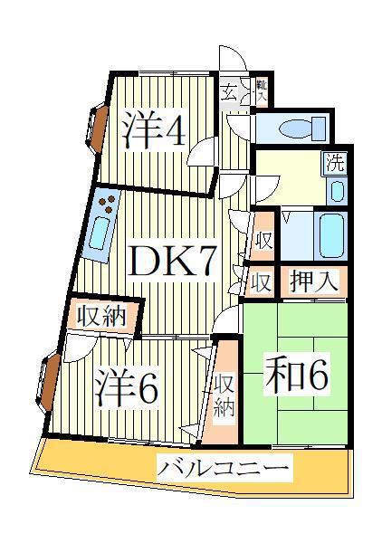 パークアベニュー(3DK/4階)の間取り写真