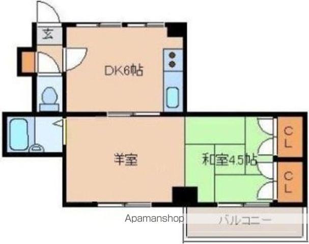21コスモス恒久(2DK/4階)の間取り写真