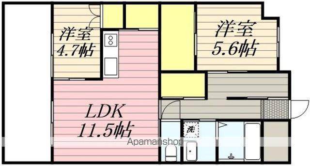 ディアコート新栄(2LDK/9階)の間取り写真