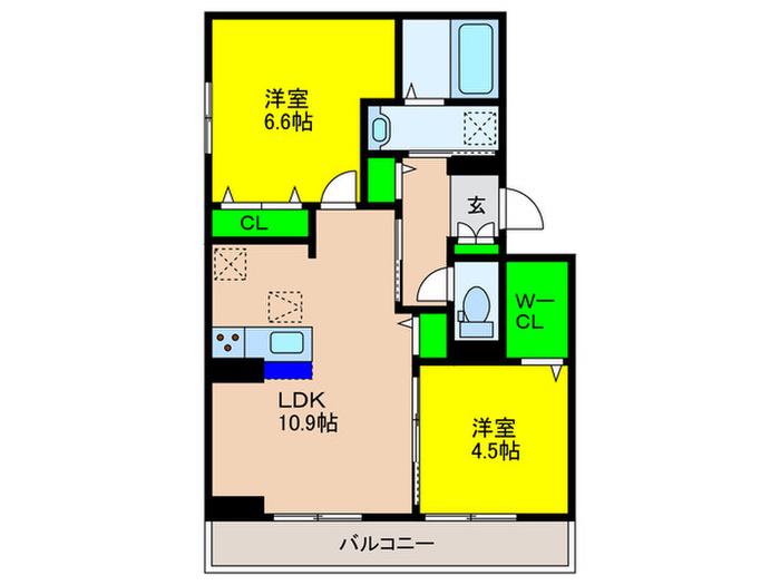 アルボス鳥飼(2LDK/3階)の間取り写真