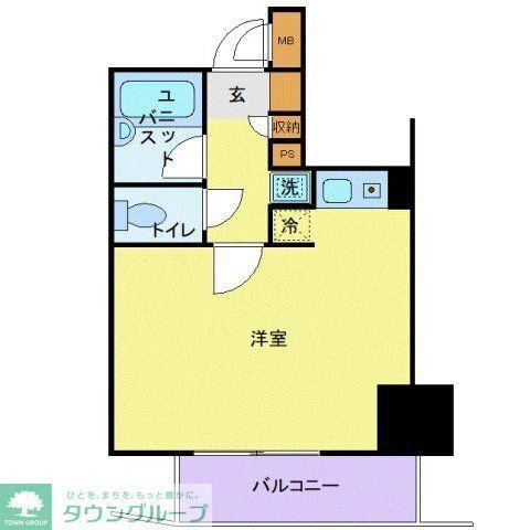 菱和パレス高輪台805(ワンルーム/12階)の間取り写真