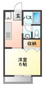サンライフかもまえ(1K/1階)の間取り写真