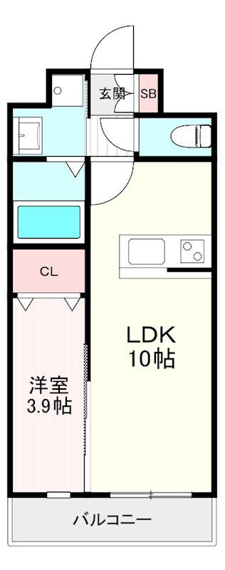 第50川崎ビル(1LDK/8階)の間取り写真