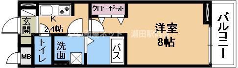 サンステージ(1K/1階)の間取り写真