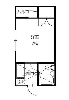 ONE ROOM RICH(1K/2階)の間取り写真