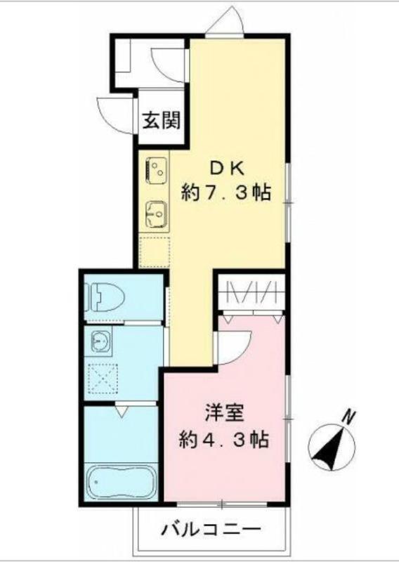 ルガロ西麻布(1DK/3階)の間取り写真
