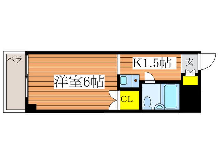 センチュリー調布(1K/4階)の間取り写真