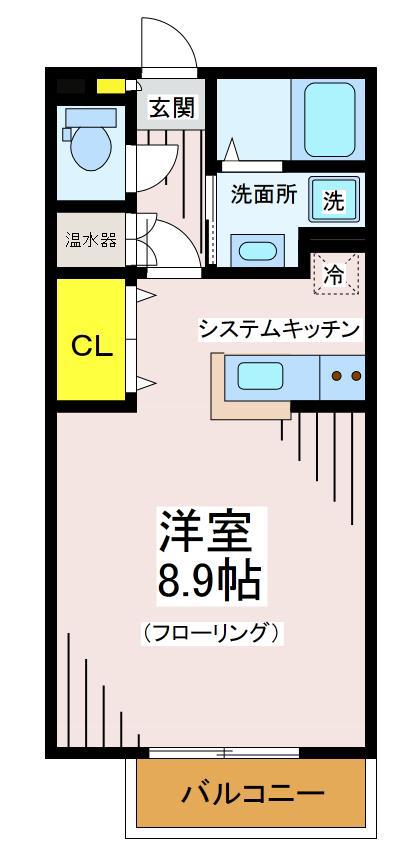 フローラルヴィレッジ(1K/1階)の間取り写真