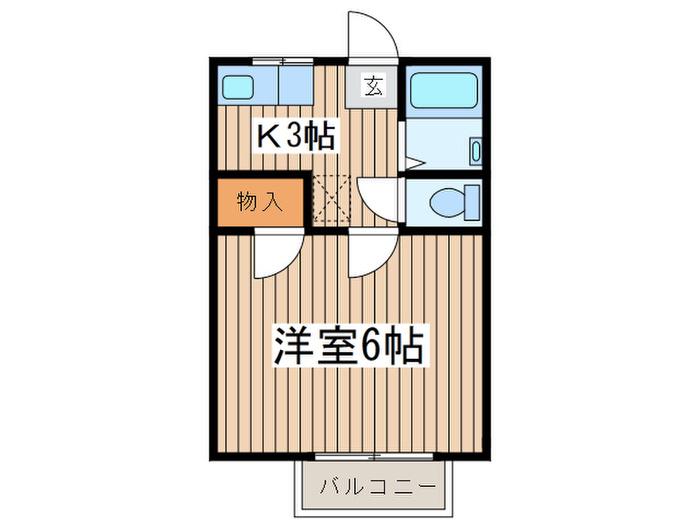 ロイヤルドームNO.2(1K/2階)の間取り写真