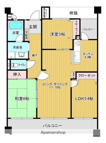 サングレート薬院駅ロイヤルウィン(3LDK/3階)の間取り写真