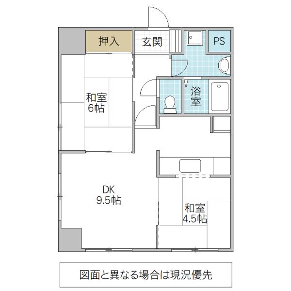 八千代ビル日立(2DK/2階)の間取り写真