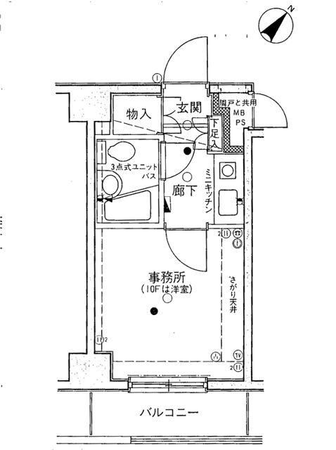 クリオ横浜平沼壱番館(ワンルーム/3階)の間取り写真