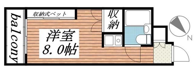 キャッスルマンション川越A(1K/3階)の間取り写真