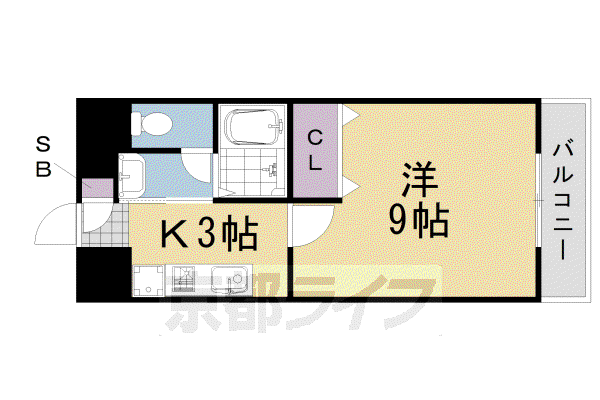 みやびコーポ山口(1K/2階)の間取り写真