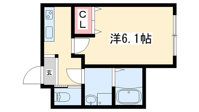 リープラス伊保駅前(1K/2階)の間取り写真