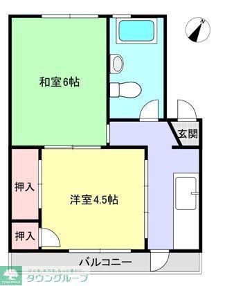 メゾン城南(2K/3階)の間取り写真