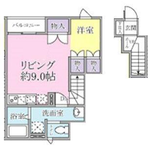 プリモカーサ(1LDK/2階)の間取り写真
