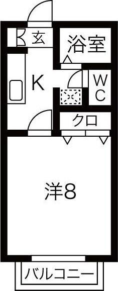 サン・FRIENDS舟津(1K/1階)の間取り写真