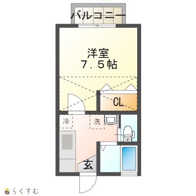 ケントタウン緑(1K/2階)の間取り写真