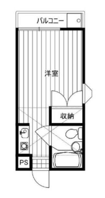 ウイング百合ヶ丘II(ワンルーム/2階)の間取り写真