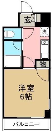 アメッセ城西(1K/2階)の間取り写真