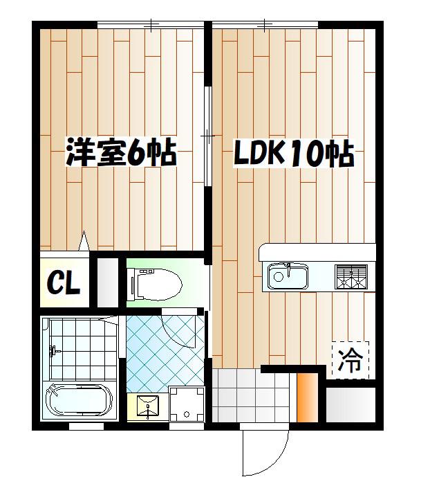 PUERTA ROJO(1LDK/2階)の間取り写真