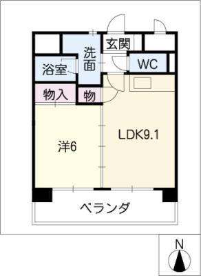 シャルム70(1LDK/4階)の間取り写真