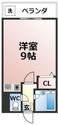 アップルハウス(ワンルーム/6階)の間取り写真