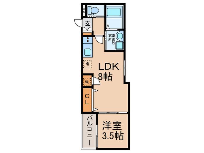 F ASECIA THIO(1LDK/2階)の間取り写真