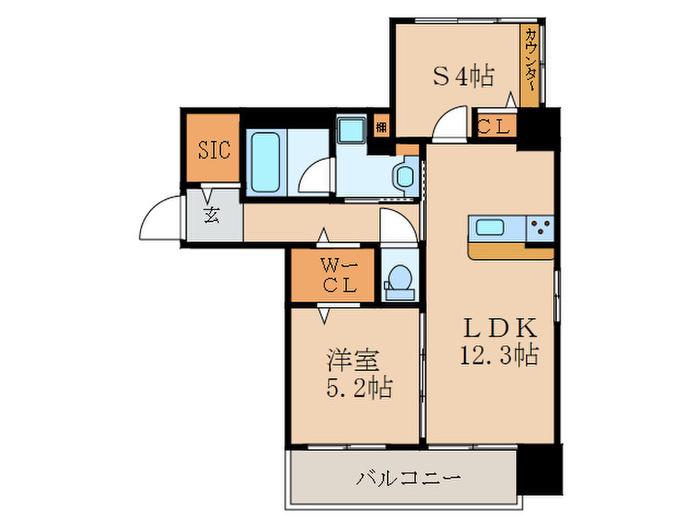 SHIRAKABE 桜鈴館(1SLDK/5階)の間取り写真