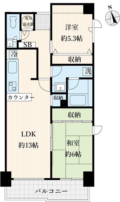 アミ浜田山(2LDK/3階)の間取り写真
