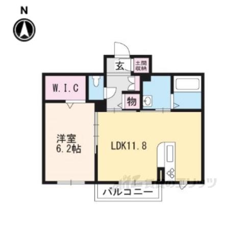 シャーメゾン湖都(1LDK/2階)の間取り写真
