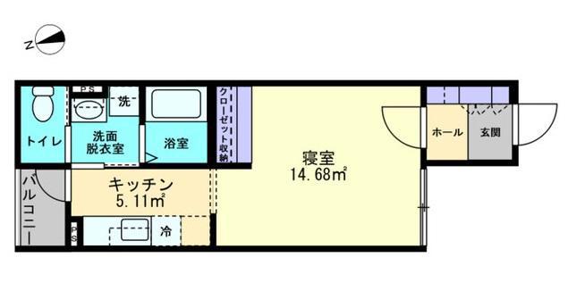 ミュー亀井町(1K/2階)の間取り写真