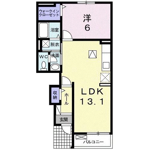 パルティーレ II(1LDK/1階)の間取り写真