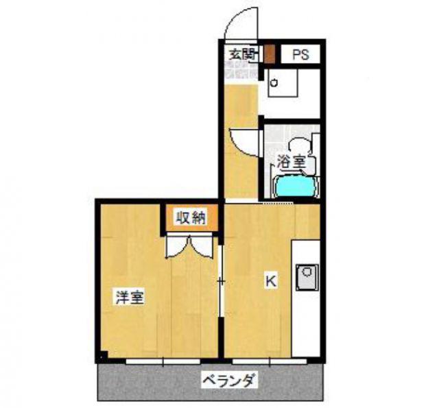 花太コーポ内記(1K/3階)の間取り写真
